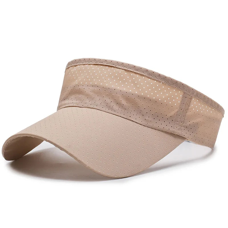 Adjustable UV Protection Visor Cap - Breathable Summer Sun Hat for Men & Women | Solid Color Sports Tennis Running Sunscreen Hat with Empty Top Design
