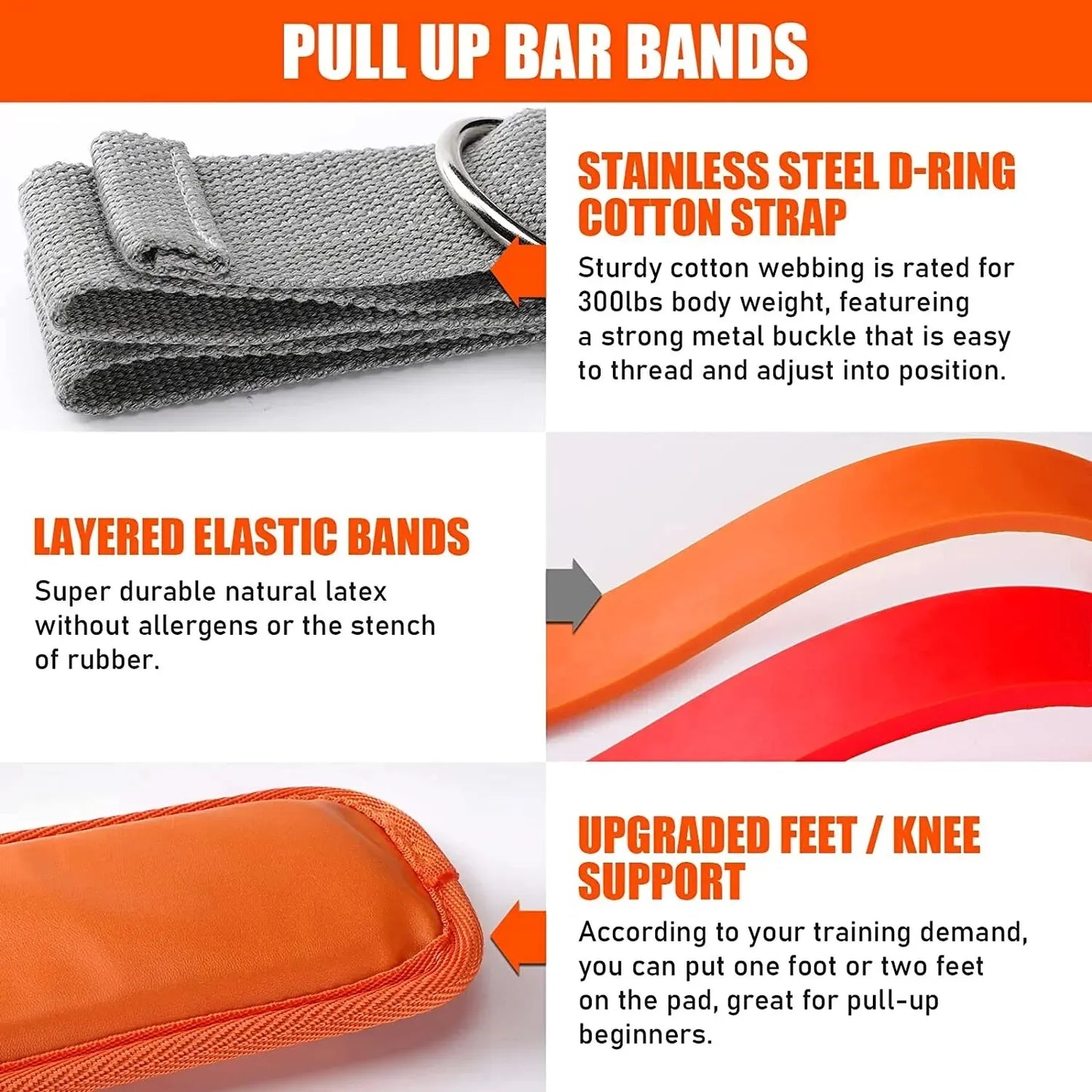 Pull-up Assistance Bands Set - Resistance Strap for Pull-ups Assist for Men & Women - Hanging Training Chin-up Workout Body Stretching