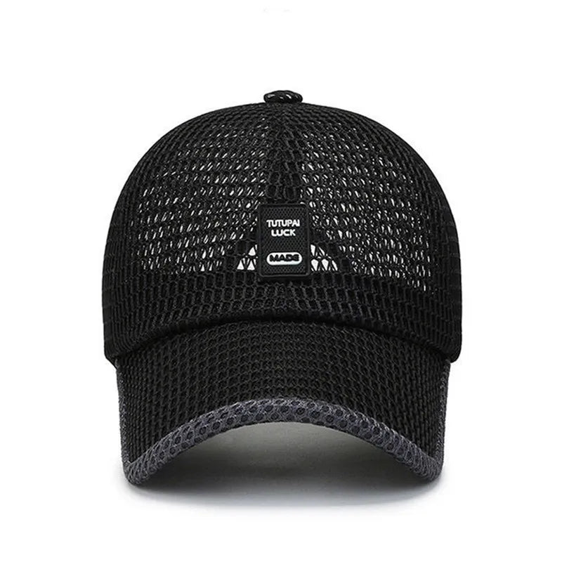 Men's Breathable Mesh Baseball Cap - Quick-Dry Anti-UV Sports Visor for Tennis, Golf & Hiking