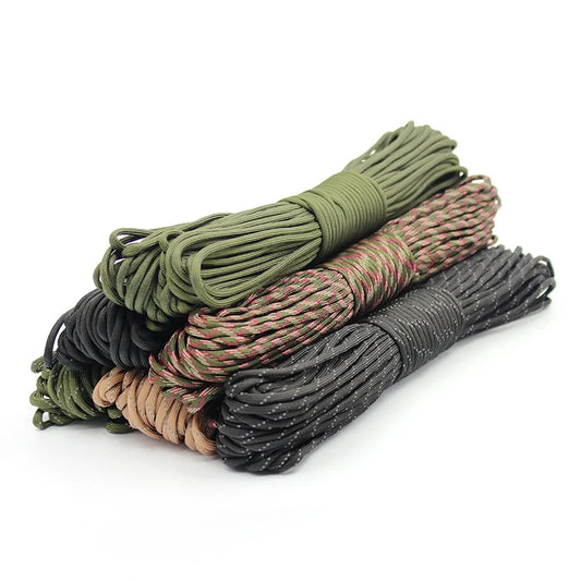 7 Cores 550 Paracord Cord - 5-15-30 M Dia.4mm For Outdoor Camping Survival Lanyard Parachute Rope Hiking Tent Accessories