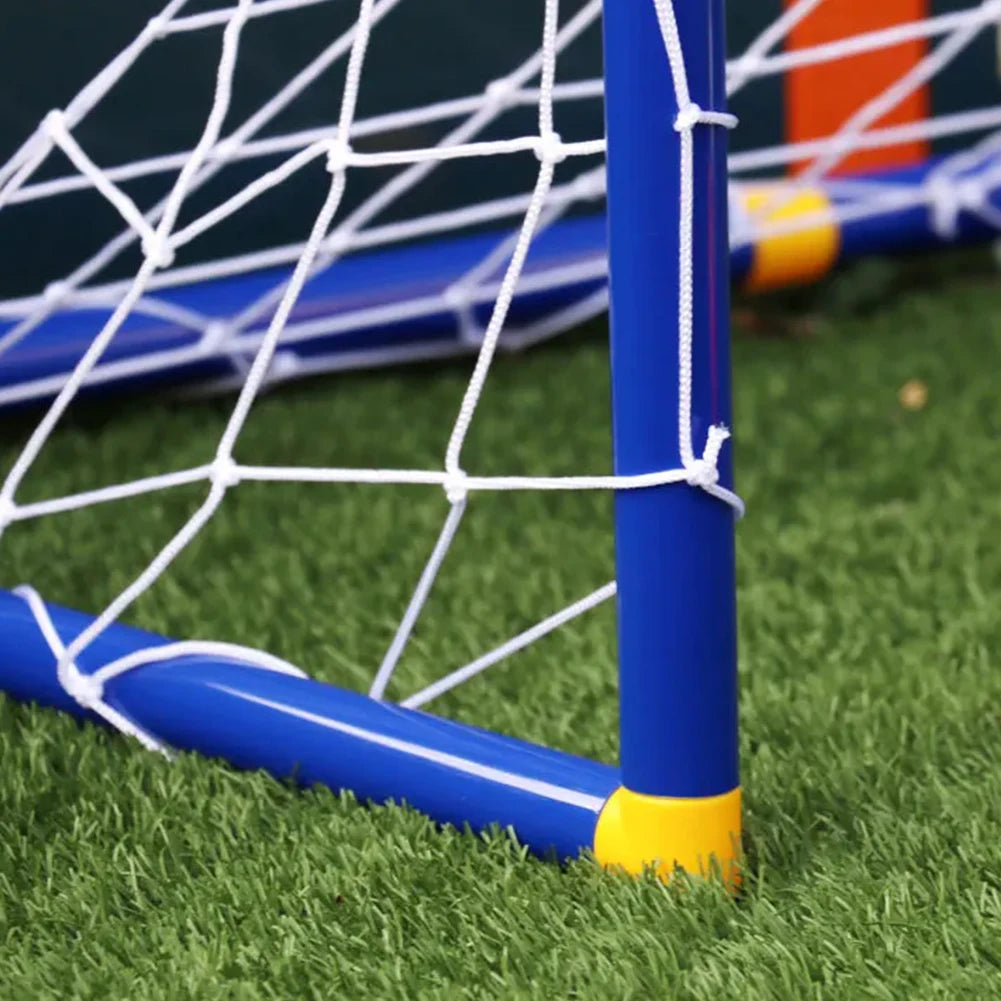 Football Goal Soccer Door Gate Post Set Football Goal Fun Games Toys with Basketball Stand Football Goal