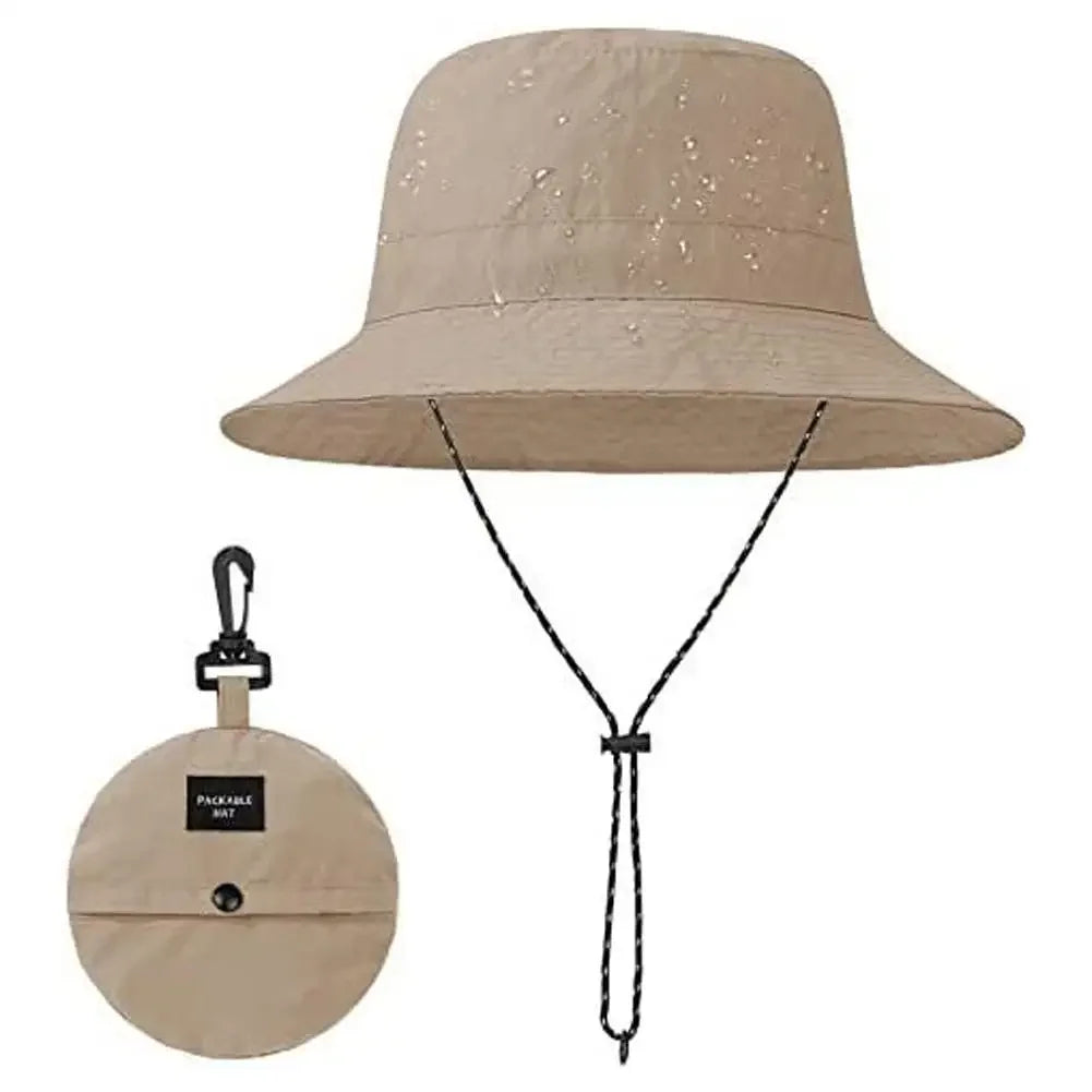 Unisex Waterproof Panama Bucket Hat - Anti-UV Sun Protection for Outdoor Camping, Hiking & Mountaineering