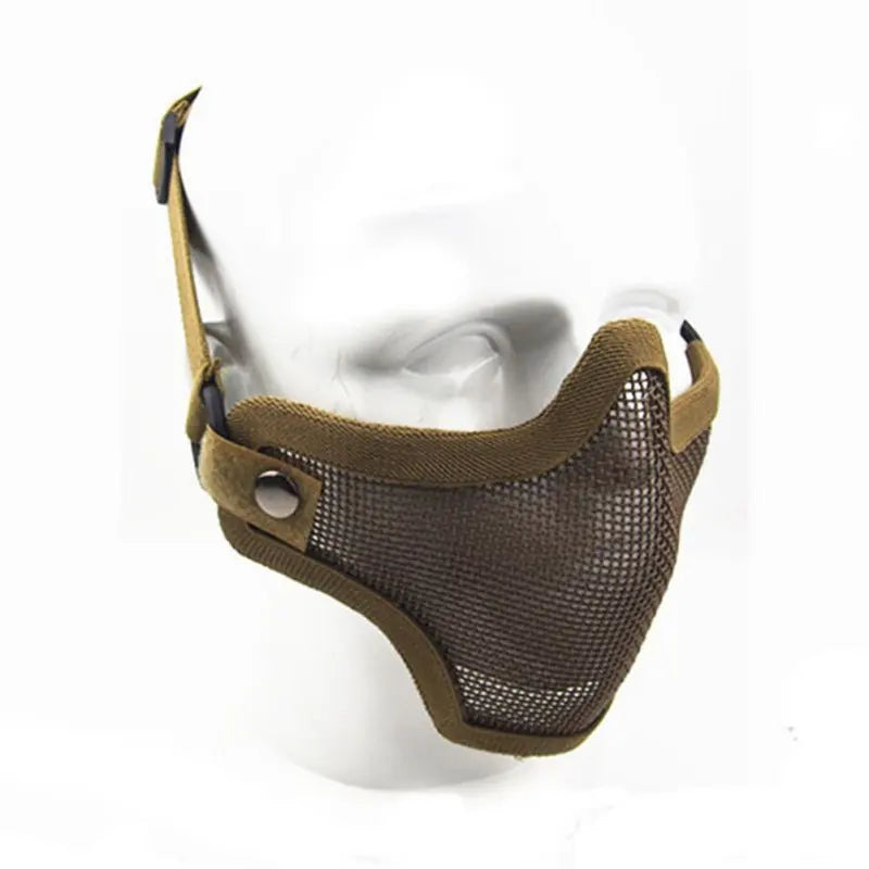 Tactical Steel Mesh Half Face Mask - Camouflage Protective Gear for Paintball, Airsoft & Hunting