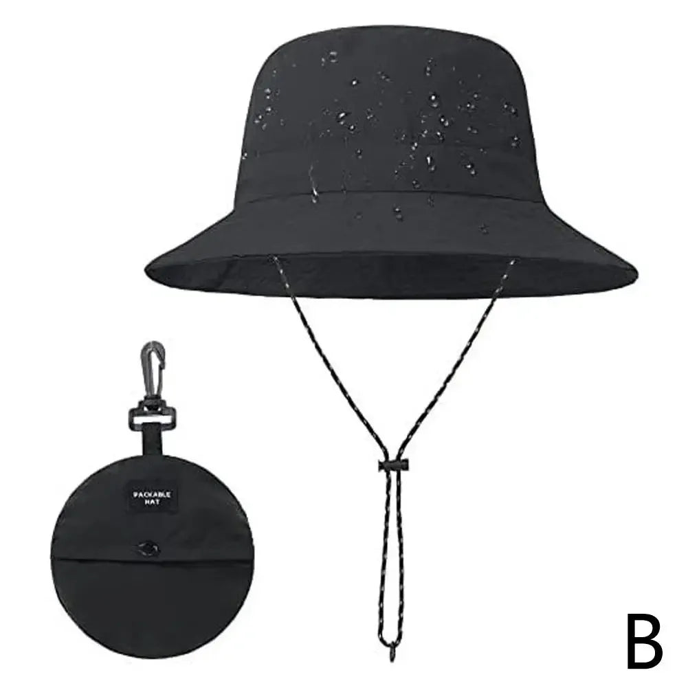 Unisex Waterproof Panama Bucket Hat - Anti-UV Sun Protection for Outdoor Camping, Hiking & Mountaineering