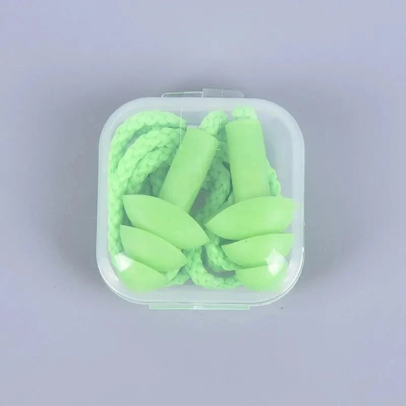 Silicone Swimming Earplugs with Rope - Noise Reduction Sleep Ear Plugs for Diving & Underwater Activities (1 Piece)