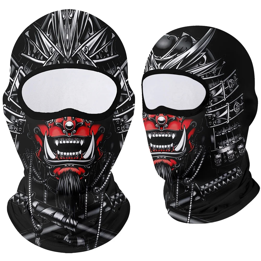 Full Face Balaclava Mask - Breathable Windproof UV Sun Protection - Moto Skull Ghost Clown Design for Summer Spring