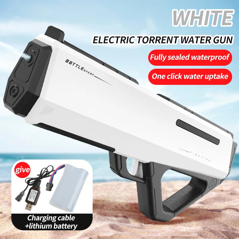 Electric High Pressure Water Gun - Kids Summer Pool Toy for Outdoor Water Fight Games