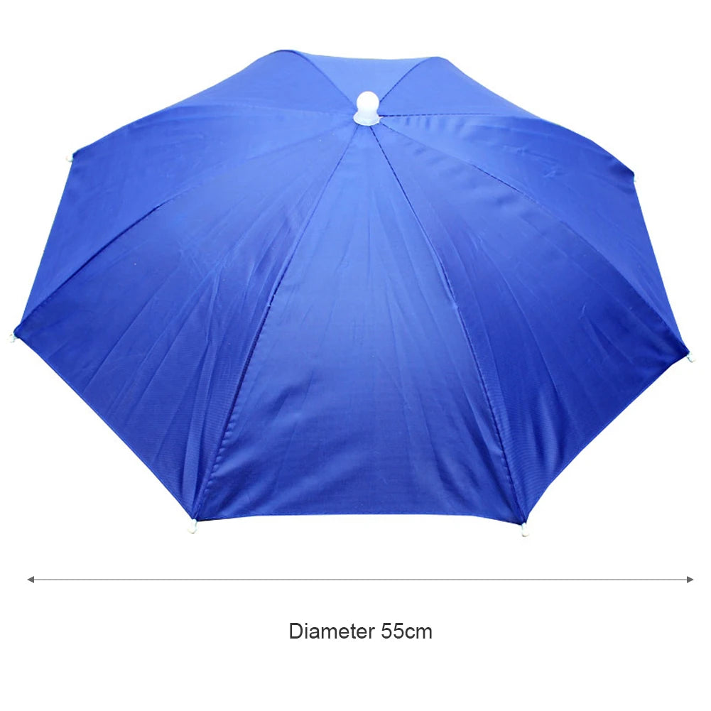 Foldable Umbrella Hat - Waterproof Hands-Free Rain & Sun Protection for Fishing, Camping & Beach (55-95CM Adjustable)