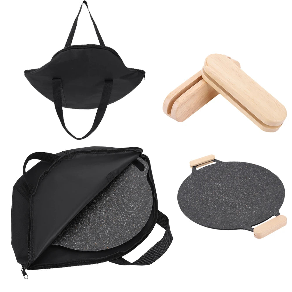 Waterproof Baking Pan Carrying Case with Anti-Scald Wood Handle - BBQ Grilling Skillet Storage Bag