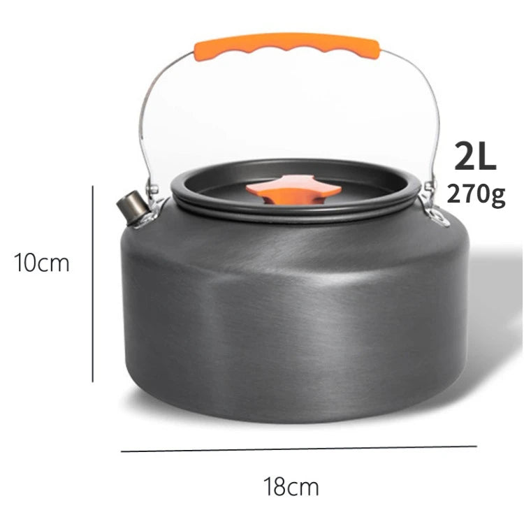 Portable Aluminum Alloy Camping Kettle - Multi-Size (0.8L/1.1L/1.2L/1.6L/2L/2.5L) for Outdoor Coffee & Tea - Perfect for Hiking, Fishing, Picnic & Cooking