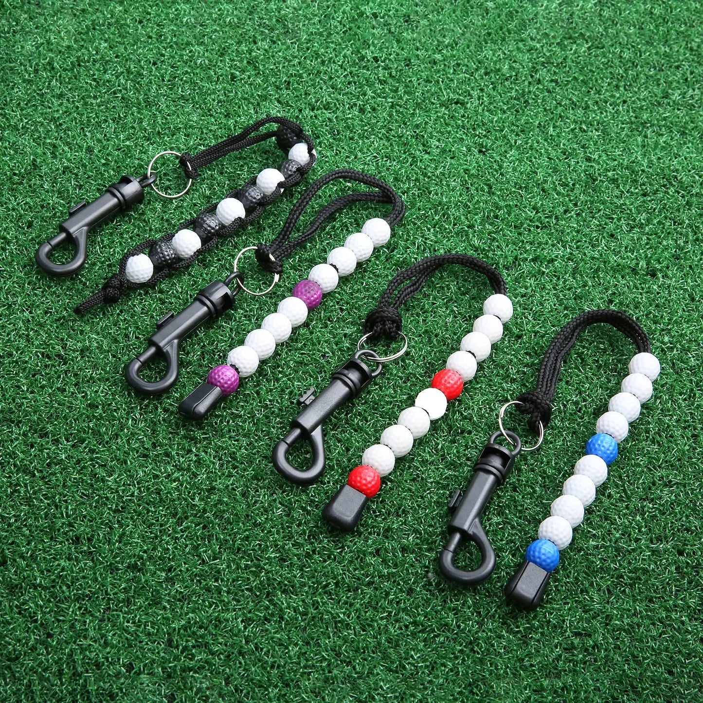 Golf Score Counter - Nylon Braid Stroke Tracker with Plastic Ball Beads for Putt Counting and Training
