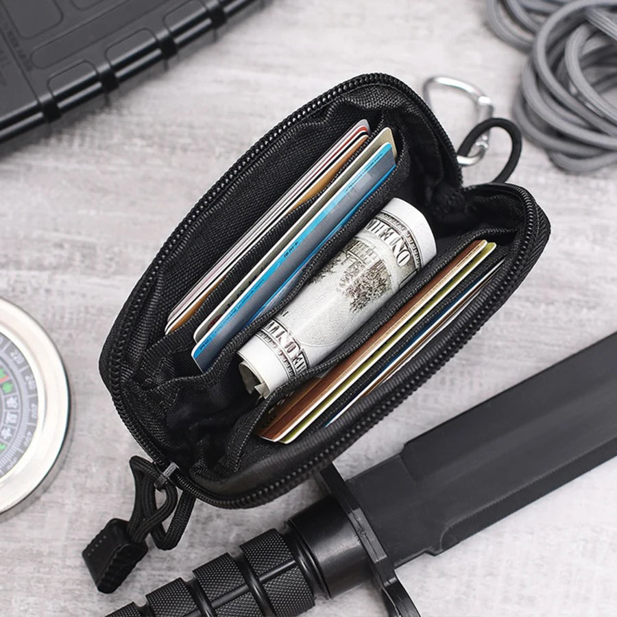 Tactical Waterproof EDC Pouch - Multi-Purpose Waist Bag with Card Slots, Zippers & Travel Kit Features