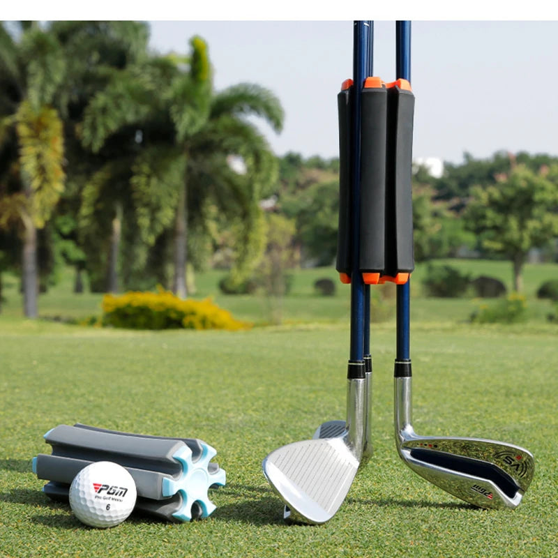 Golf Club Organizer Rack - Portable Standing Storage with Retainer Clips for Outdoor Sports (Model ZP035)