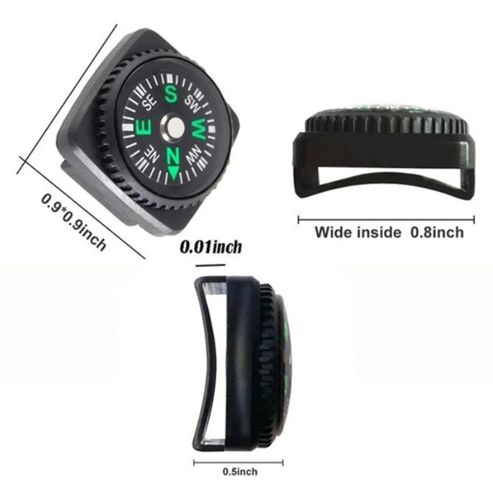 Mini Wristband Compass Set - 10 Pack Portable Detachable Navigation Tool for Outdoor Camping Hiking Travel Emergency Survival