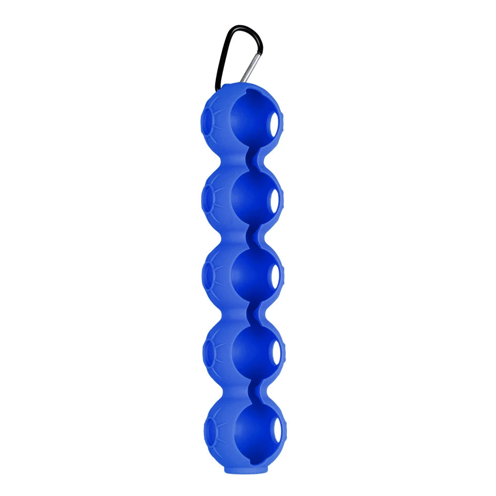 Portable Silicone Golf Ball Pouch - 5-Ball Capacity Carry Case with Hook - Essential Golf Accessories