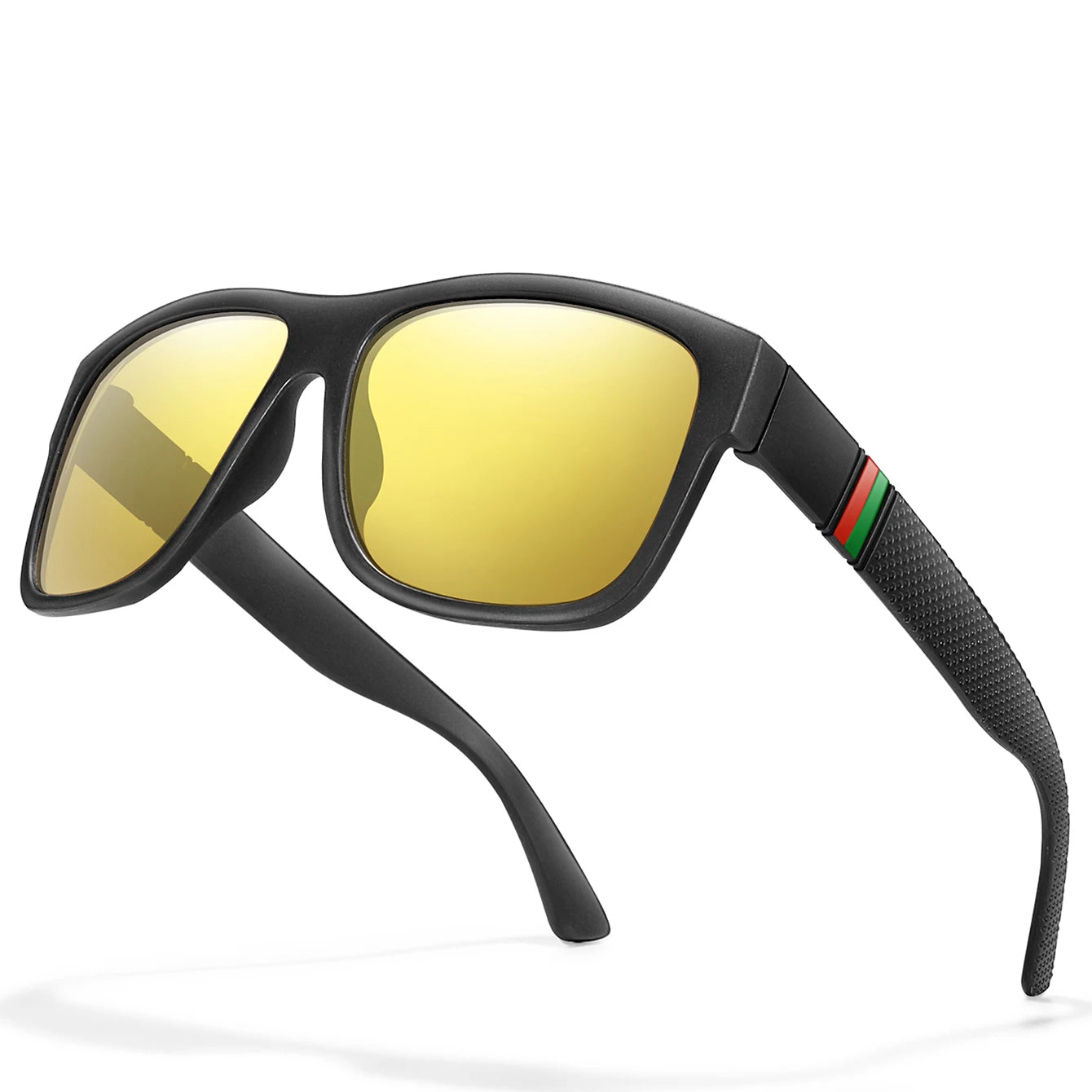 Men's Vintage Large Frame Square Polarized Sunglasses - UV400 Protection for Fishing, Driving, Cycling & Running