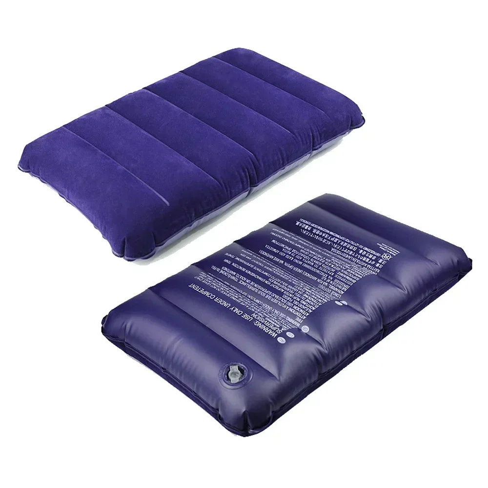 Inflatable Travel Pillow - Foldable Air Cushion for Outdoor Camping, Plane Travel & Backrest Support
