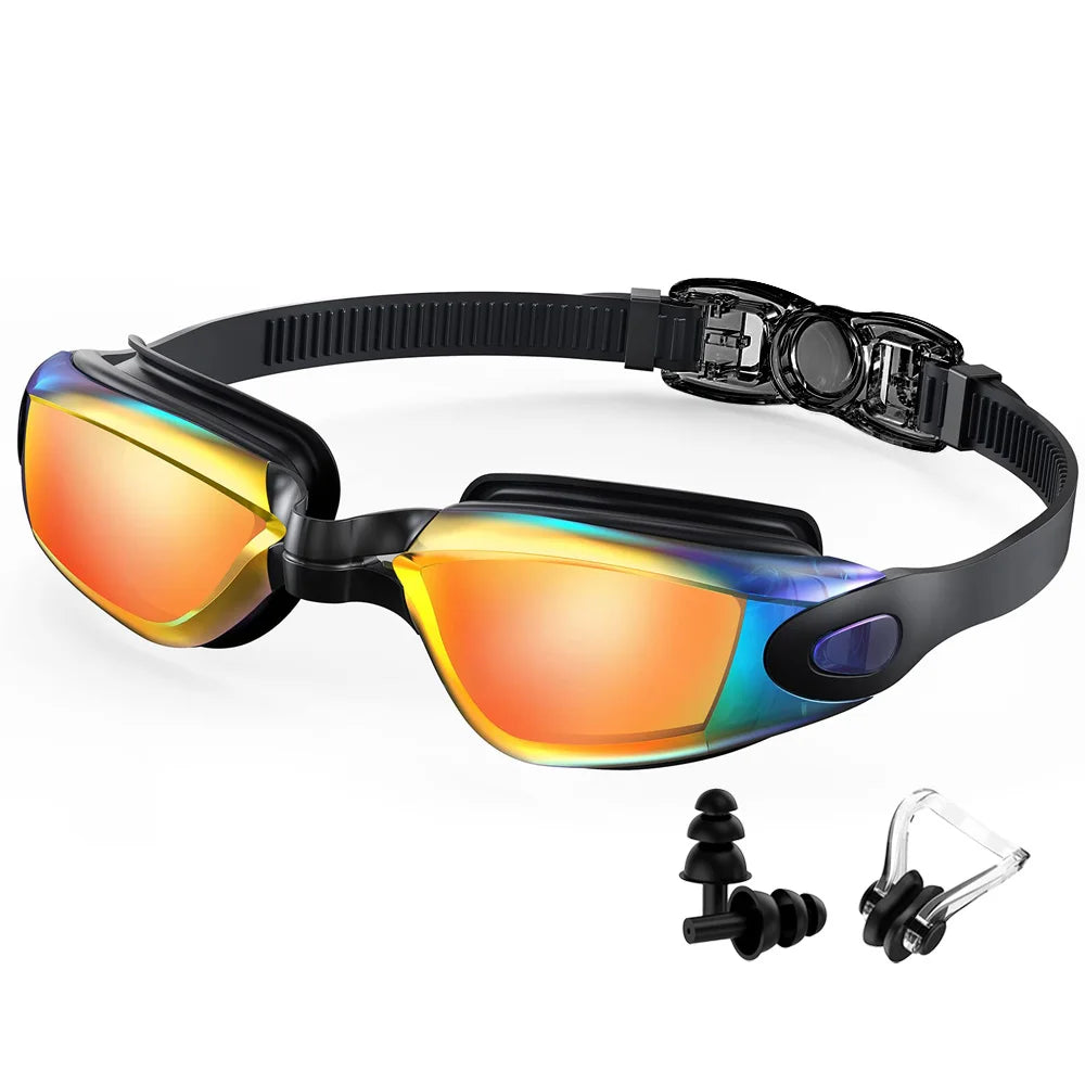 Professional Waterproof Swim Eyewear - Anti-fog 100% UV Protection - No Leaking - For Adult Men Women Youth