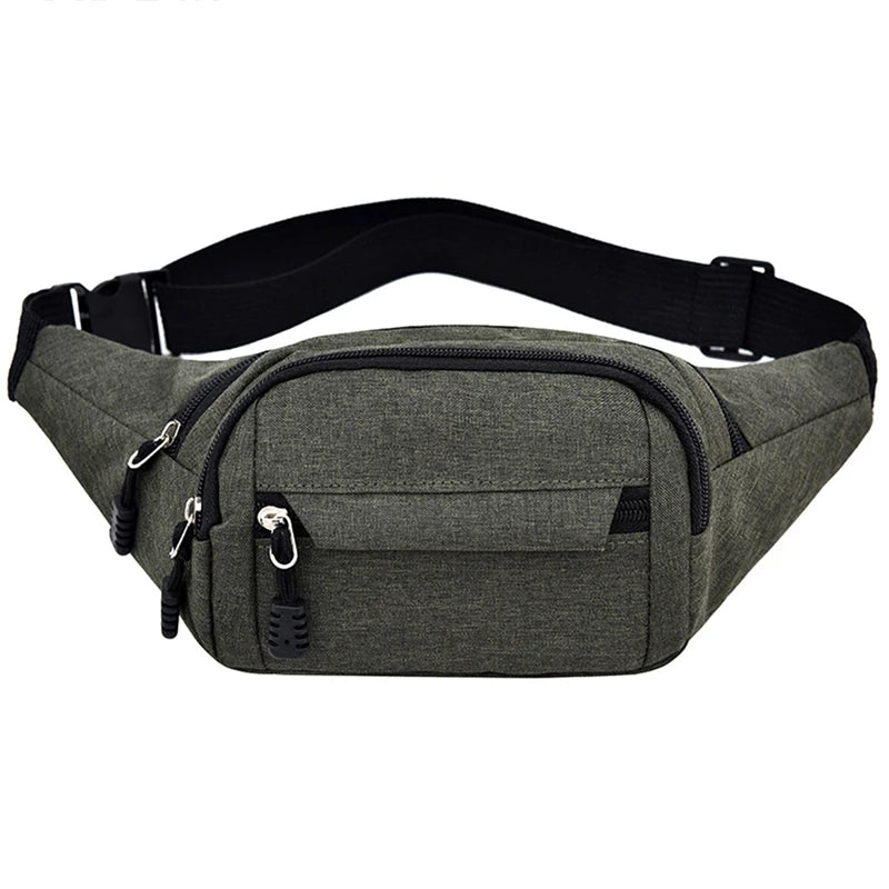 Men's Waterproof Canvas Crossbody Bag - Korean Style Outdoor Sports Waist Pack with Multiple Carry Options