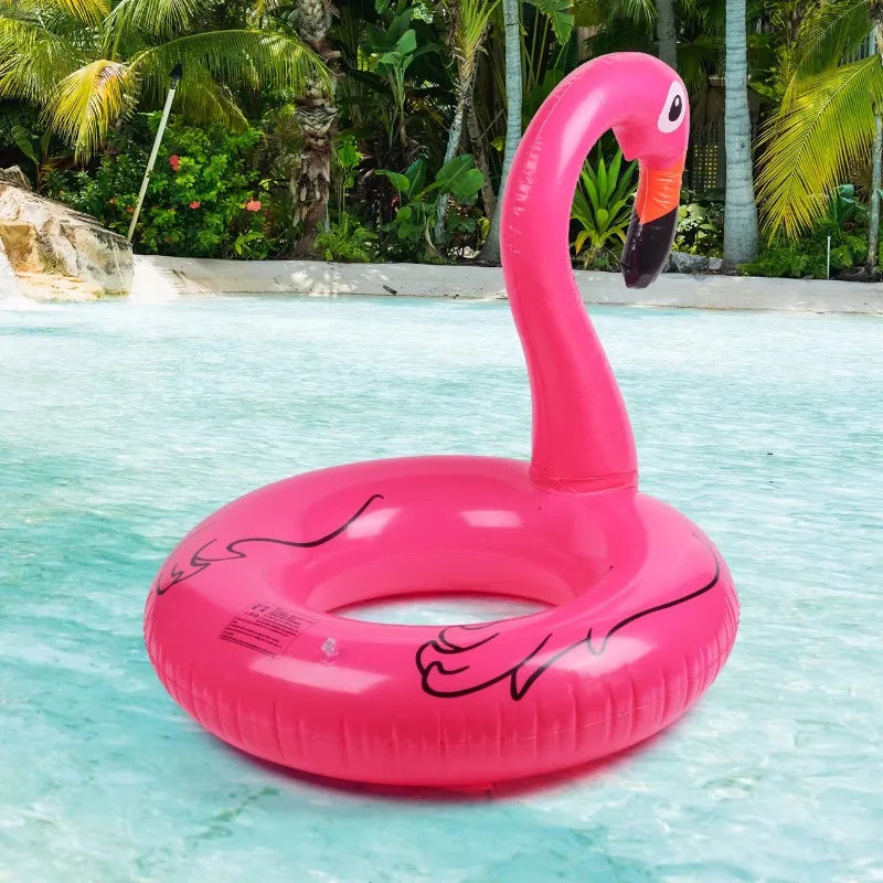 Adult Flamingo Swimming Ring - Inflatable Pool Float for Summer Water Parties and Beach Fun