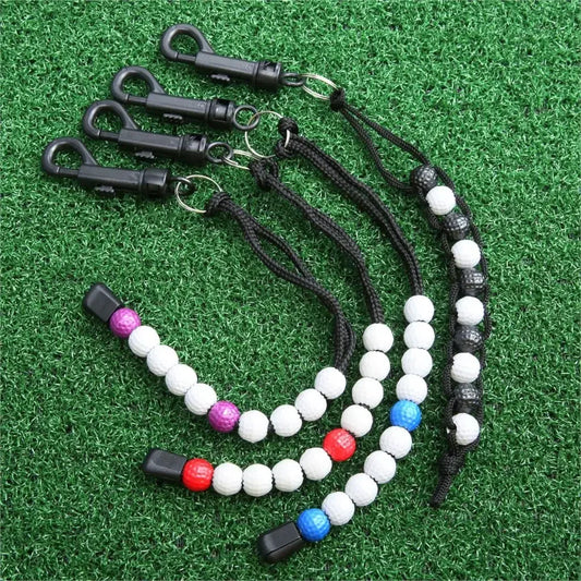 Golf Score Counter - Nylon Braid Stroke Tracker with Plastic Ball Beads for Putt Counting and Training
