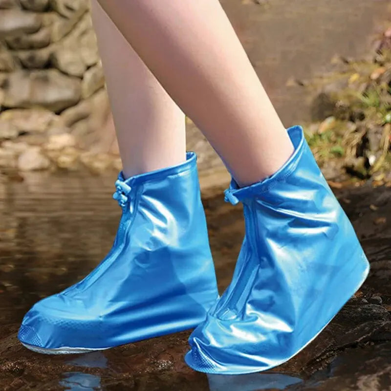 Waterproof Shoe Covers - Non-Slip Reusable Rain & Snow Boot Protectors with PVC Silicone Sole for Women & Men (1 Pair)