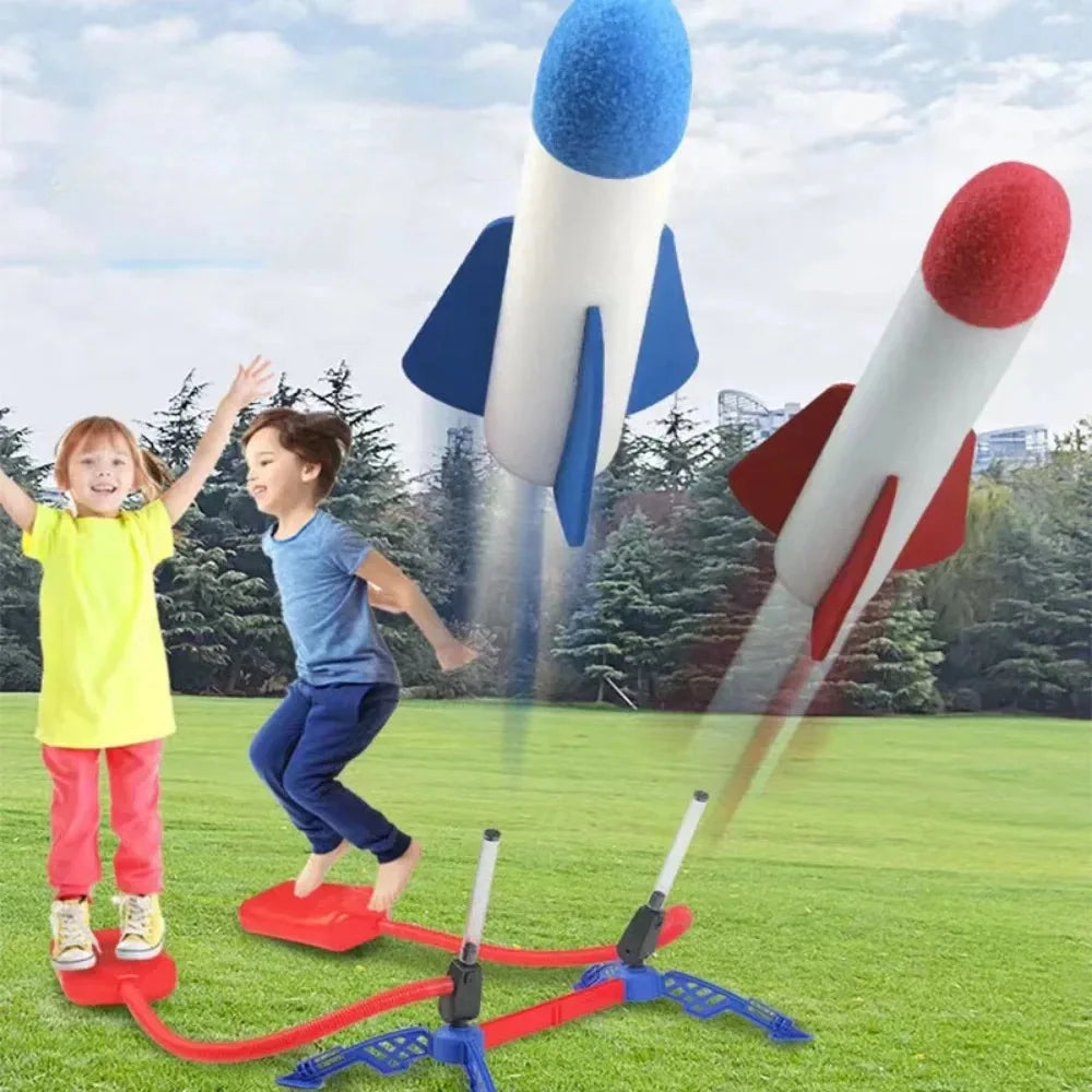 Kids' Outdoor Rocket Foot Pump | Air Pressing Soaring Rocket | Suit Jumps | Air Powered Rocket Launcher Game | Children's Toy | Gifts
