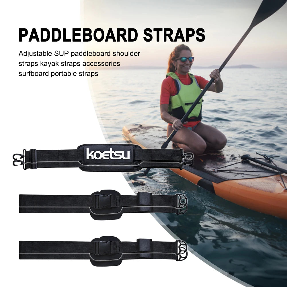 Adjustable Surfboard Shoulder Carry Strap - Stand Up Paddle Board Carrier Sling with Deck Bag