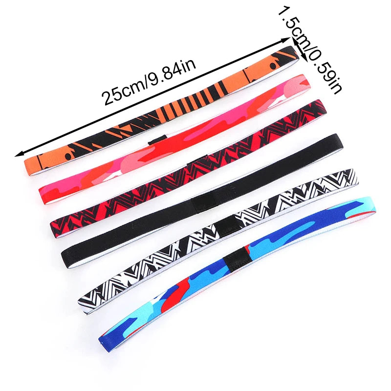 Candy Color Yoga Hair Bands - 6 Pack Non-Slip Sports Headbands for Running & Football