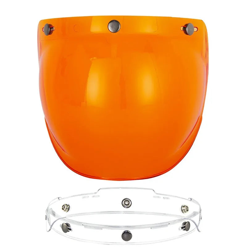 Retro Motorcycle Helmet Bubble Visor - Anti-Fog UV Protection HD Lens for Open Face Half Helmets
