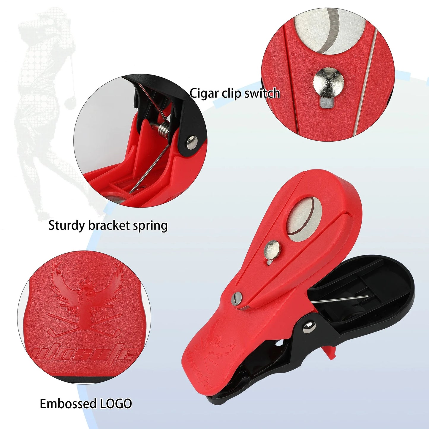 Golf Course Cigar Holder Set - Double Portable Plastic Cigar Holders - Premium Golf Accessories