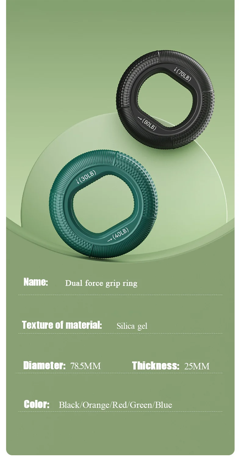 Hand Strengthener Finger Trainer Grip Ring - Silicone Exercise Equipment for Carpal Tunnel Relief - Workout Device