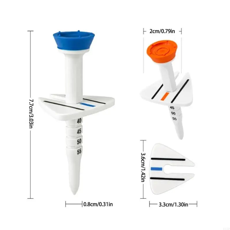 F92E Adjustable Golf Tees - 4-Piece Set of Plastic Training Tees for Enhanced Distance and Consistent Height
