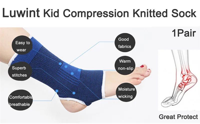 Elastic Ankle Brace Support - Super Soft Protection Guard for Gym Running Sports Fitness (1 Pair)