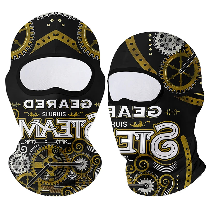 Full Face Balaclava Mask - Breathable Windproof UV Sun Protection - Moto Skull Ghost Clown Design for Summer Spring