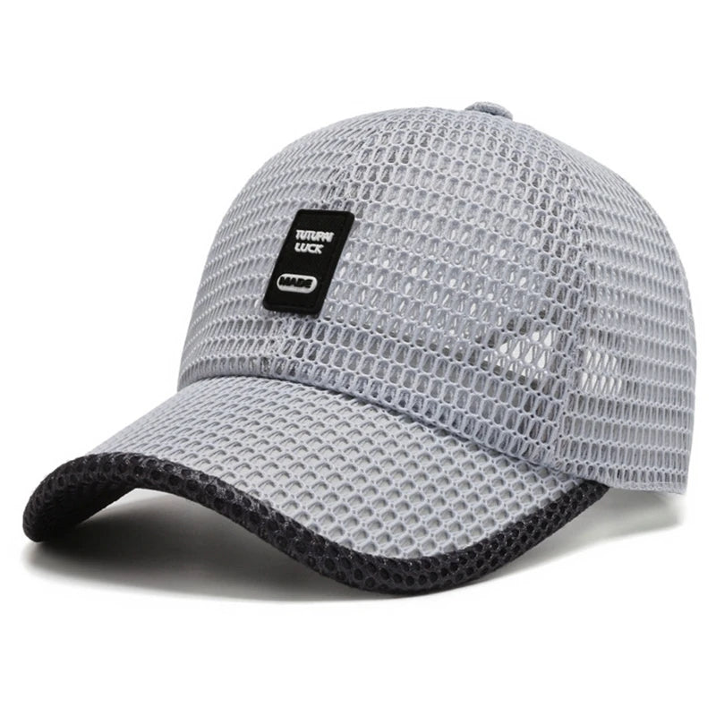 Men's Breathable Mesh Baseball Cap - Quick-Dry Anti-UV Sports Visor for Tennis, Golf & Hiking