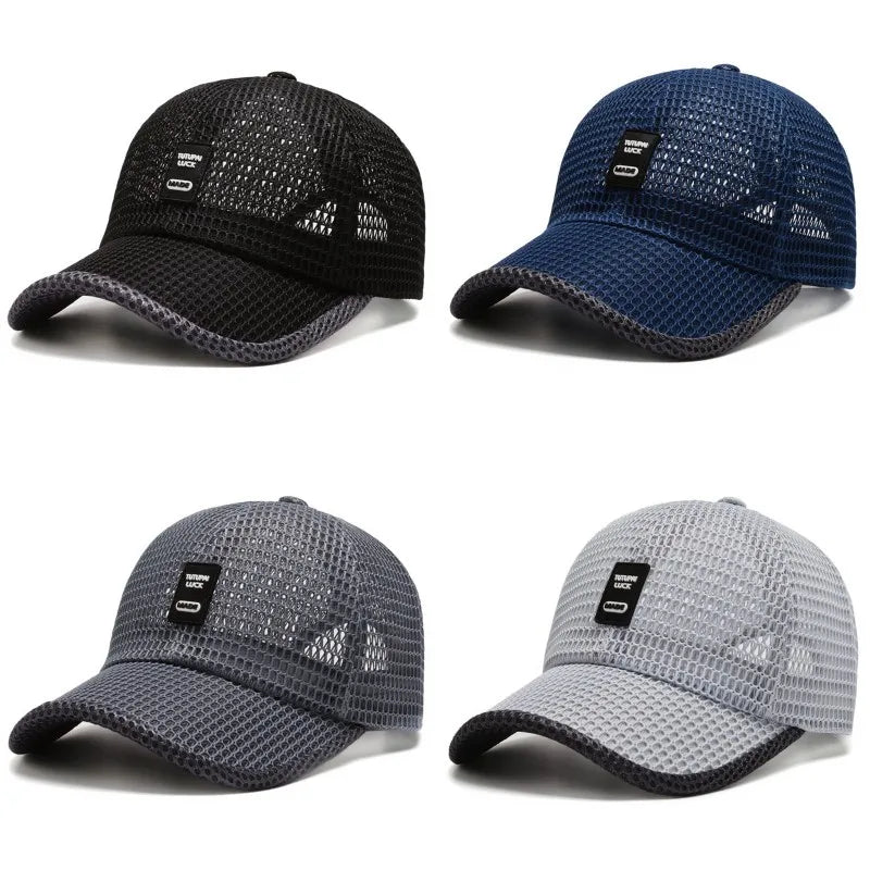 Men's Breathable Mesh Baseball Cap - Quick-Dry Anti-UV Sports Visor for Tennis, Golf & Hiking