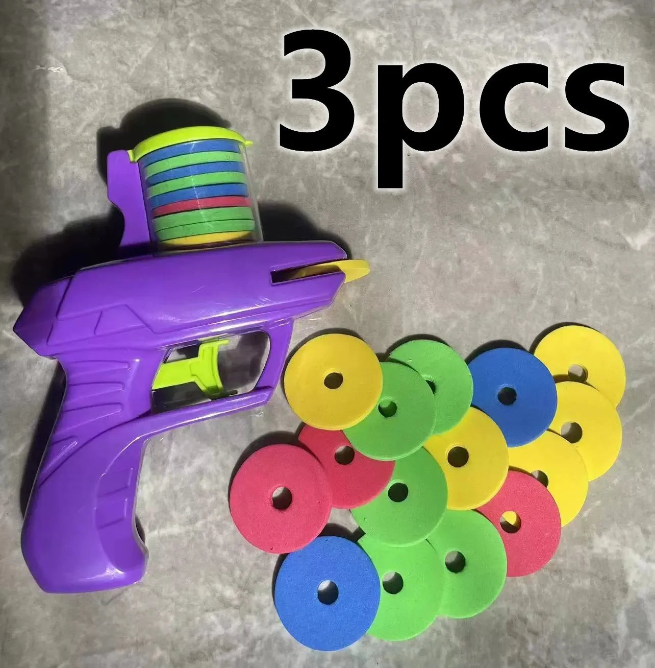 Kids Outdoor Game Foam Disc Gun Toy - Interactive Flying Disc Shooting Launcher for Parent-child Fun