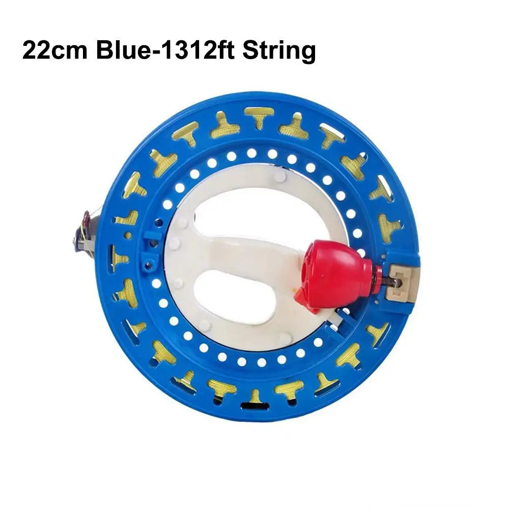 Kite Reel Winder - Fire Wheel Design with Blue Grip