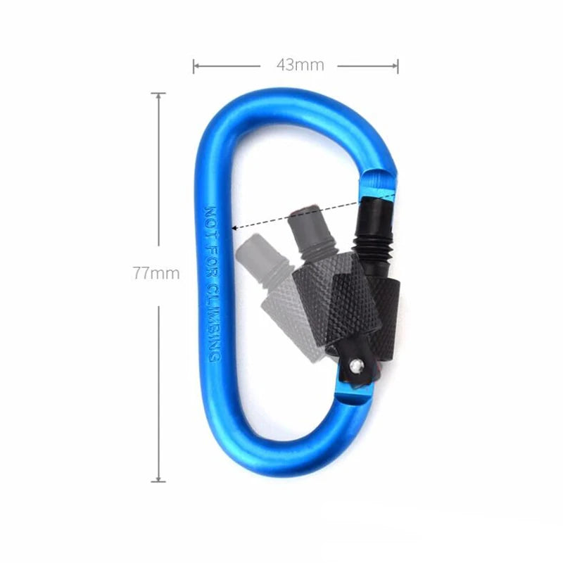 4-Pack Aluminum Screw Gate Carabiners - 7.5mm Diameter Hiking Clips for EDC Outdoor Camping Equipment