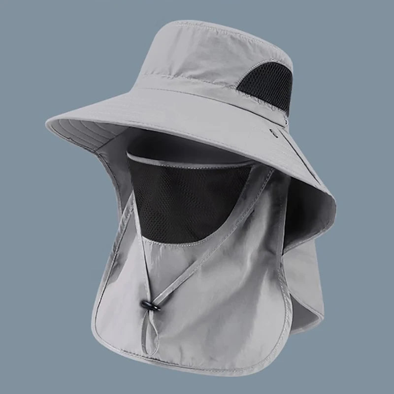 UV Protection Outdoor Sun Hat - Unisex Fishing & Hiking Cap with Neck Flap & Visor for Summer Adventures