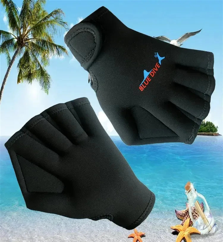 Swimming Training Webbed Gloves - Water Resistance Paddles for Aquatic Diving and Fitness
