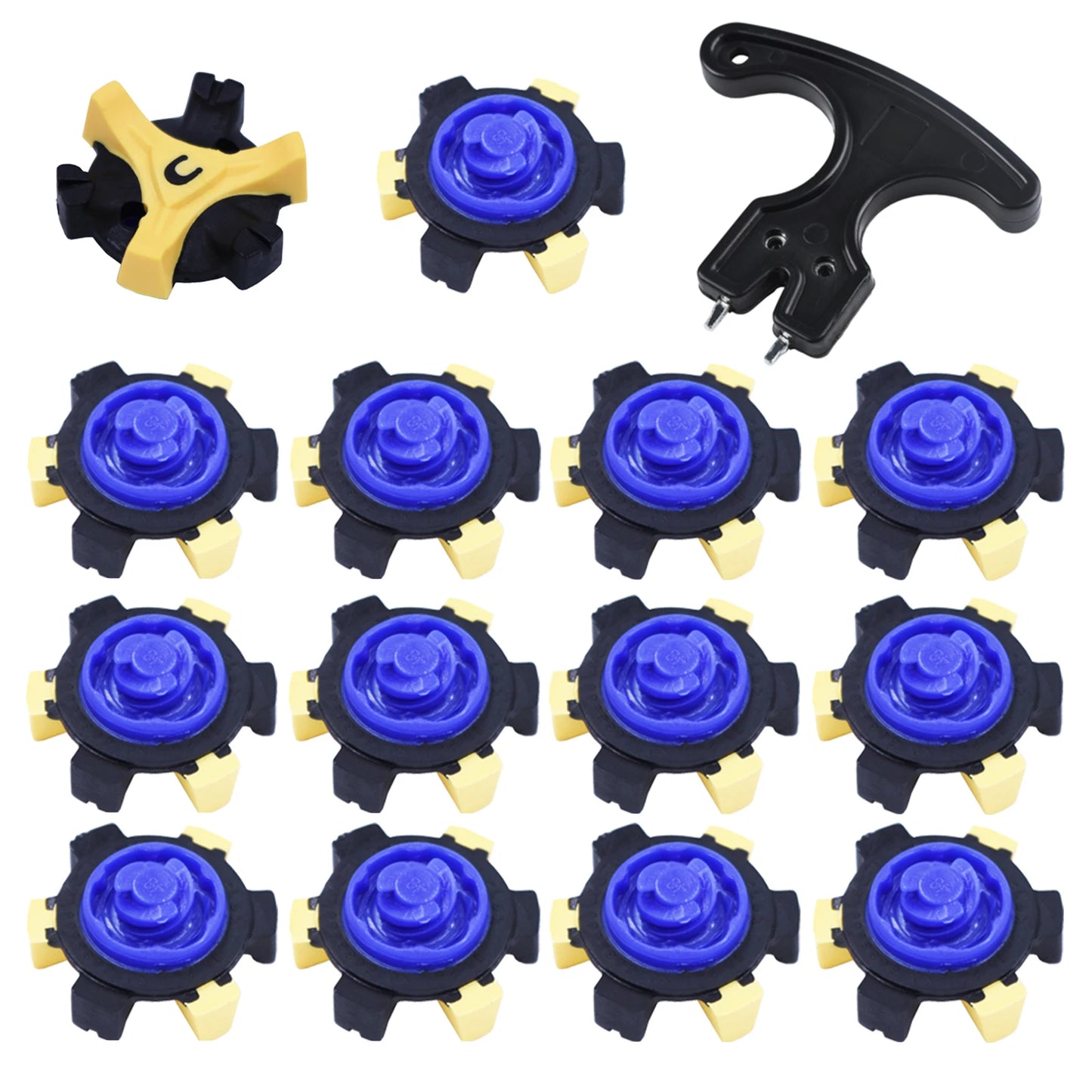 Golf Shoe Studs Set - 14 Piece Quick-Twist Design with Installation Wrenches - Premium Durable Accessories for Men & Women Golfers