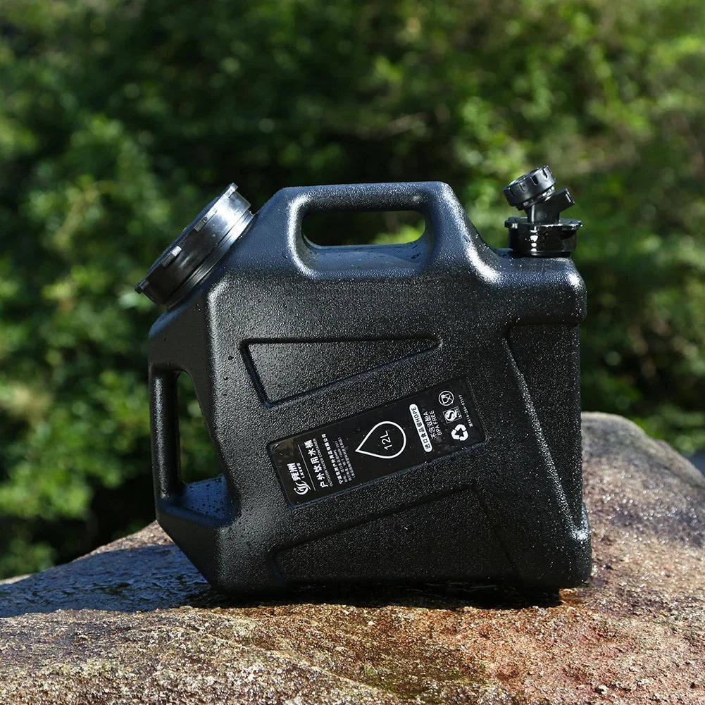 Portable 12L Outdoor Water Tank - Large Capacity Camping Container with Detachable Faucet for Picnic & Travel