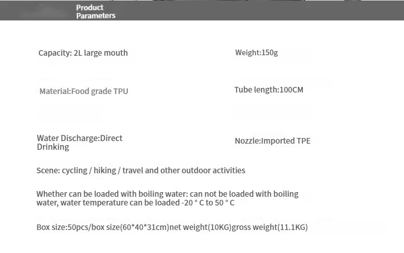 2L EVA Hydration Backpack - Large Capacity Water Reservoir for Running & Cycling