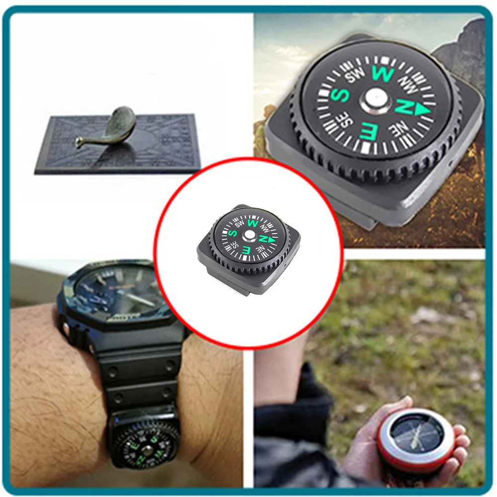 Mini Wristband Compass Set - 10 Pack Portable Detachable Navigation Tool for Outdoor Camping Hiking Travel Emergency Survival