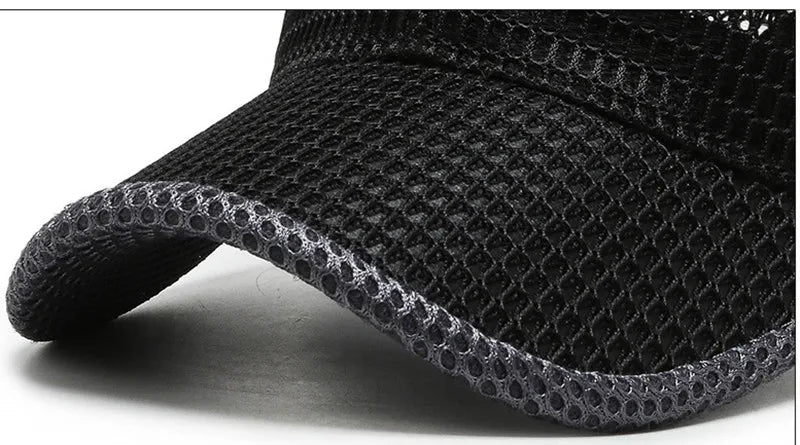 Men's Breathable Mesh Baseball Cap - Quick-Dry Anti-UV Sports Visor for Tennis, Golf & Hiking