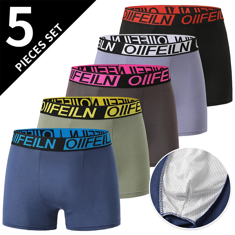 Men's Printed Fashion Boxer Briefs - 4/5 Pack European & American Sizes, Plus Size Comfortable Underwear & Swim Trunks