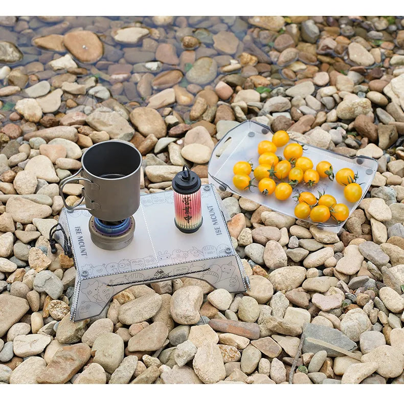 Ultralight Folding Mini Camp Table - 97g Portable PP Camping & Hiking Tray