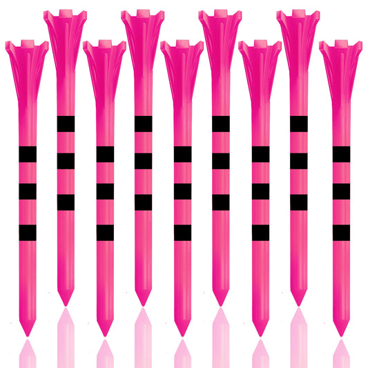 Golf Tees Plastic Unbreakable 5 Prongs Head Tee with Stripe Markers 50pcs,83mm70mm Long Ball Holder Low Friction Less Resistance